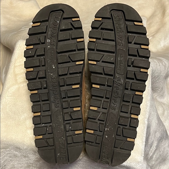 SKETCHERS WORK 🥾 TAN/BROWN LEATHER FAUX FUR LINED NON-SLIP SOLE CLOGS Women’s 10 - Picture 12 of 15